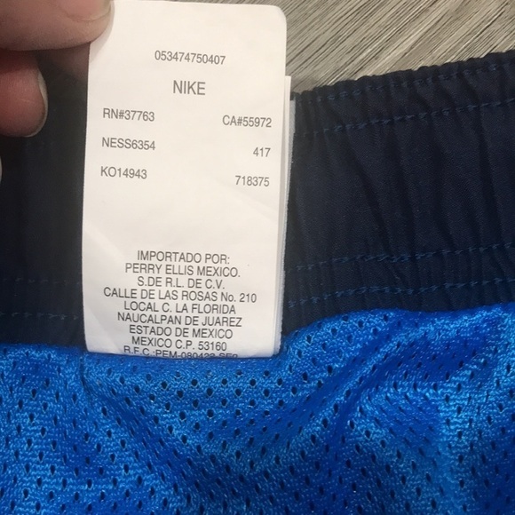 Nike Blue Spell Out Elastic Waist Swim Trunks size M - Picture 7 of 10